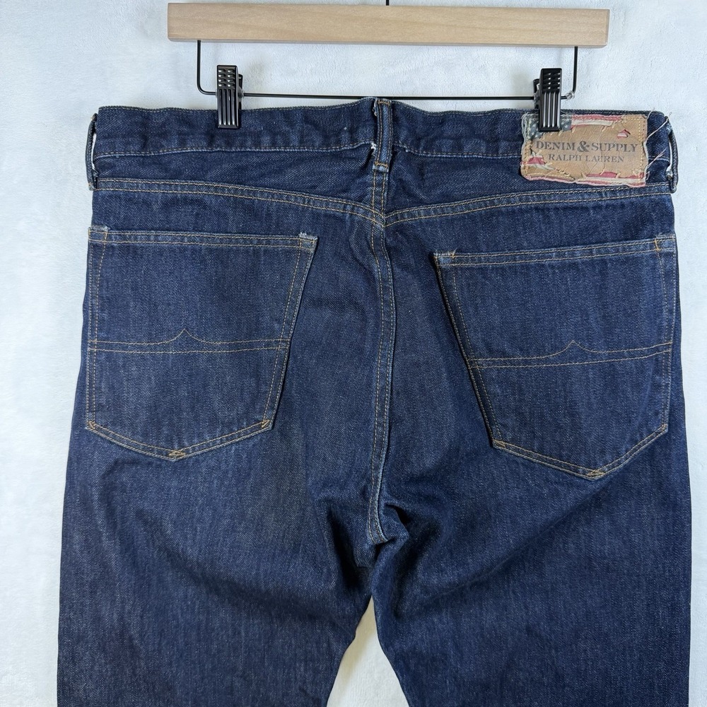 Ralph Lauren Denim Supply Slouch Jeans Slim Mens 36x28 Blue Dark Wash